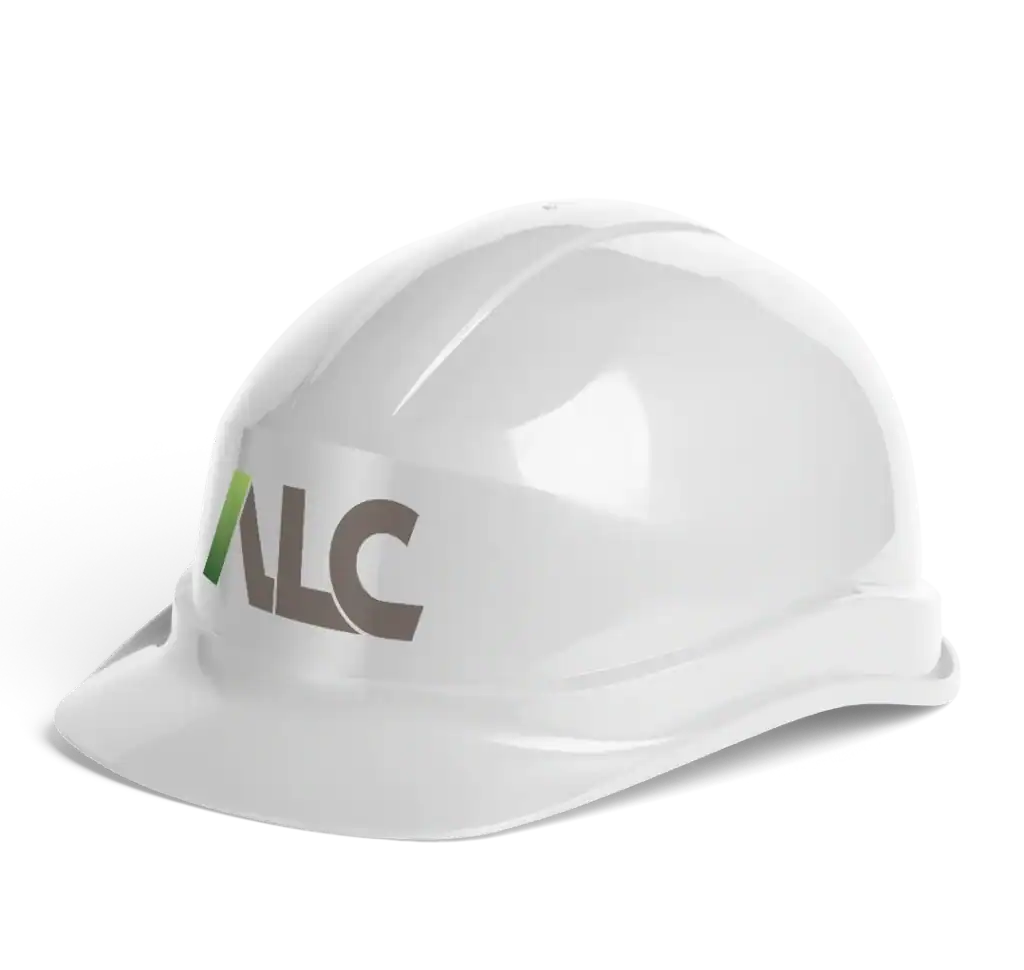 hard hat with ALC brand logo